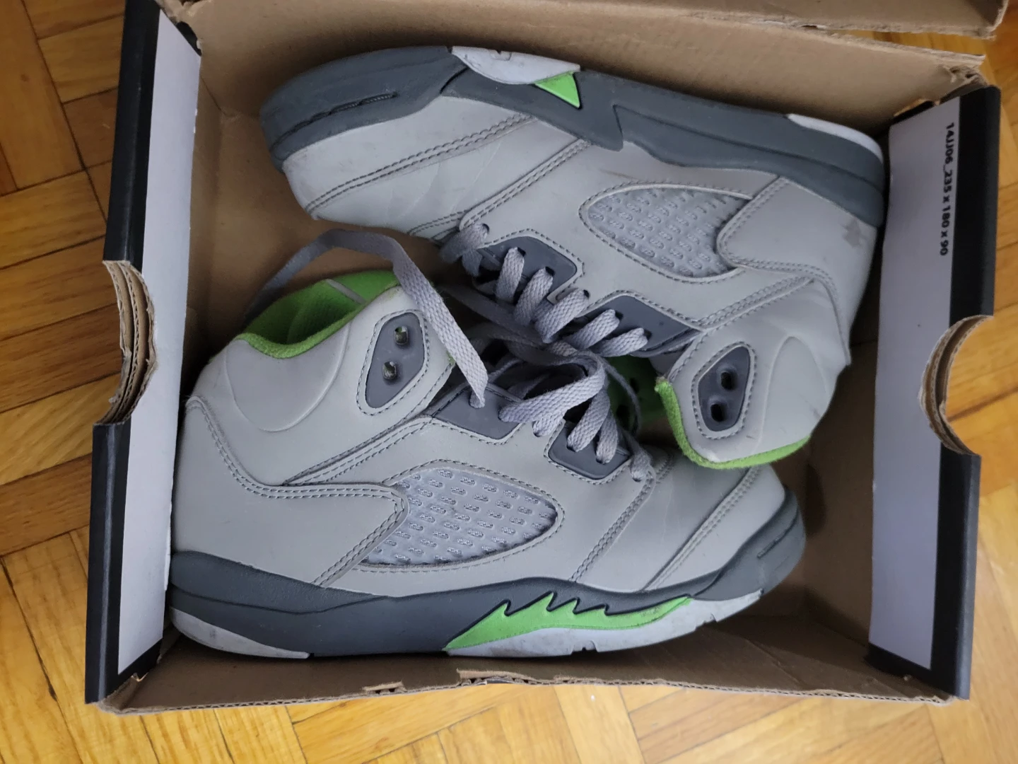 Jordan 5 green bean - kids size 13c - photo 2