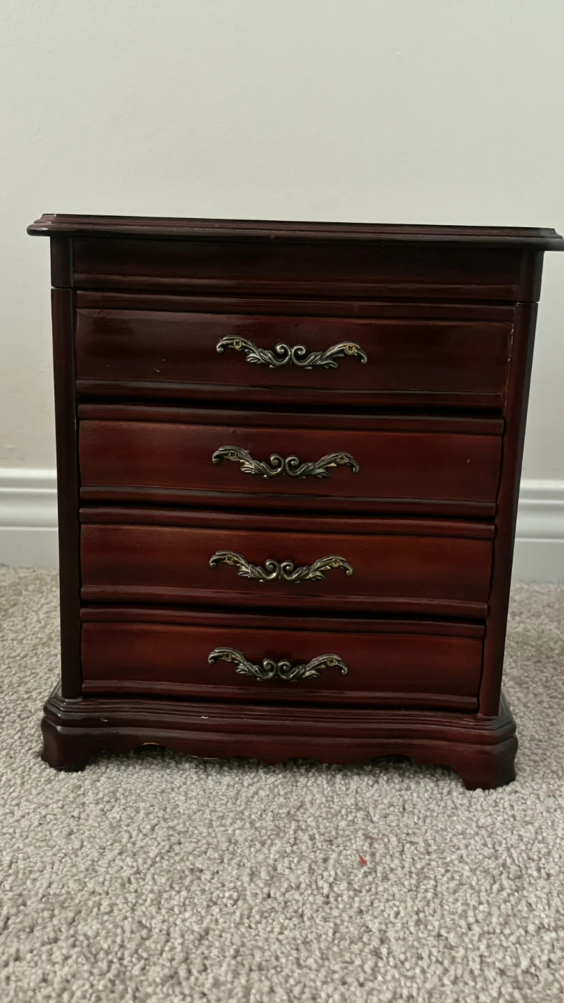 Wooden Jewelry Box with Mirror
