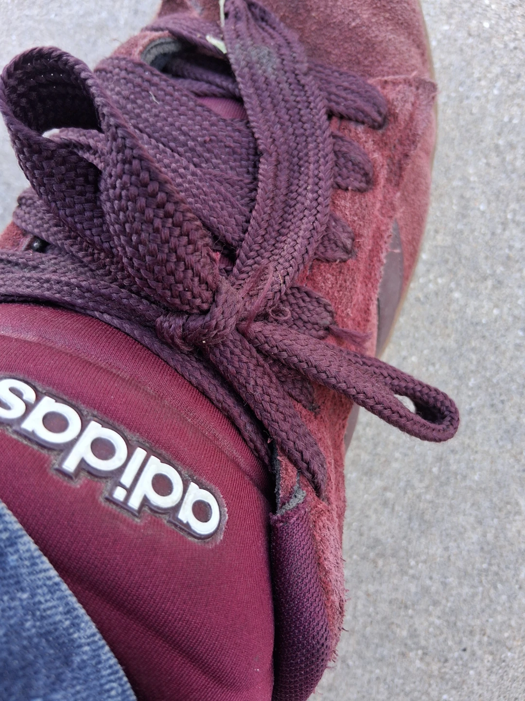 Maroon Adidas Suede Sneakers