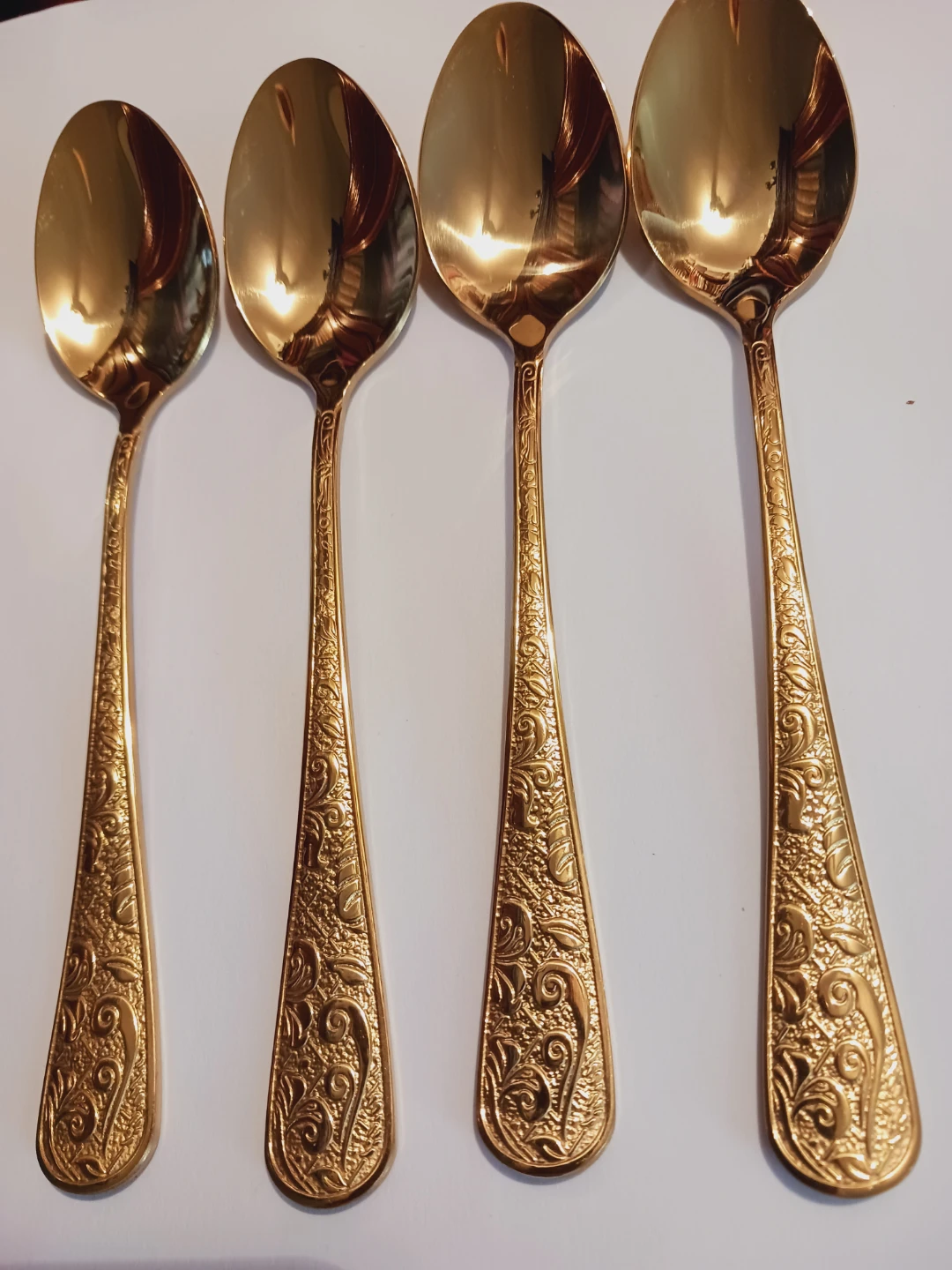 Set of 4 Gold Plated Decorative Spoons - photo 3