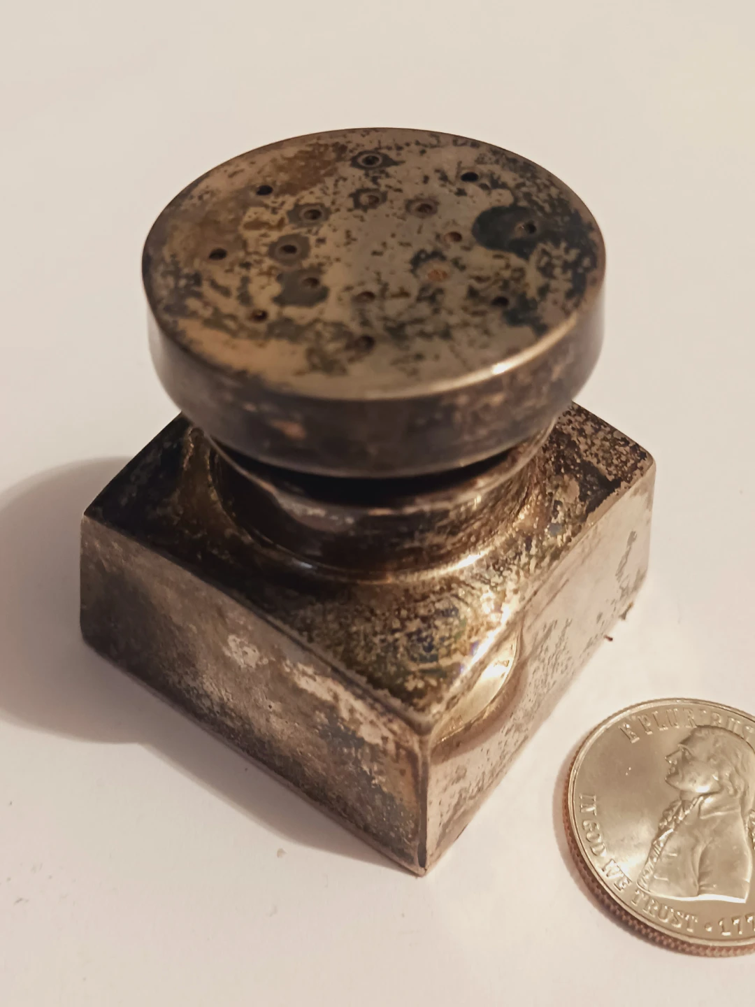 Antique Sterling Silver Pounce Pot or ink holder - photo 2