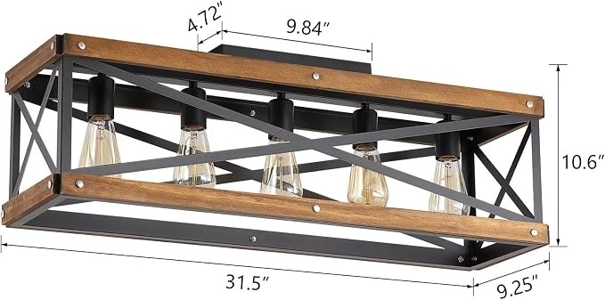 Rustic Farmhouse Flush Mount Ceiling Light - photo 4