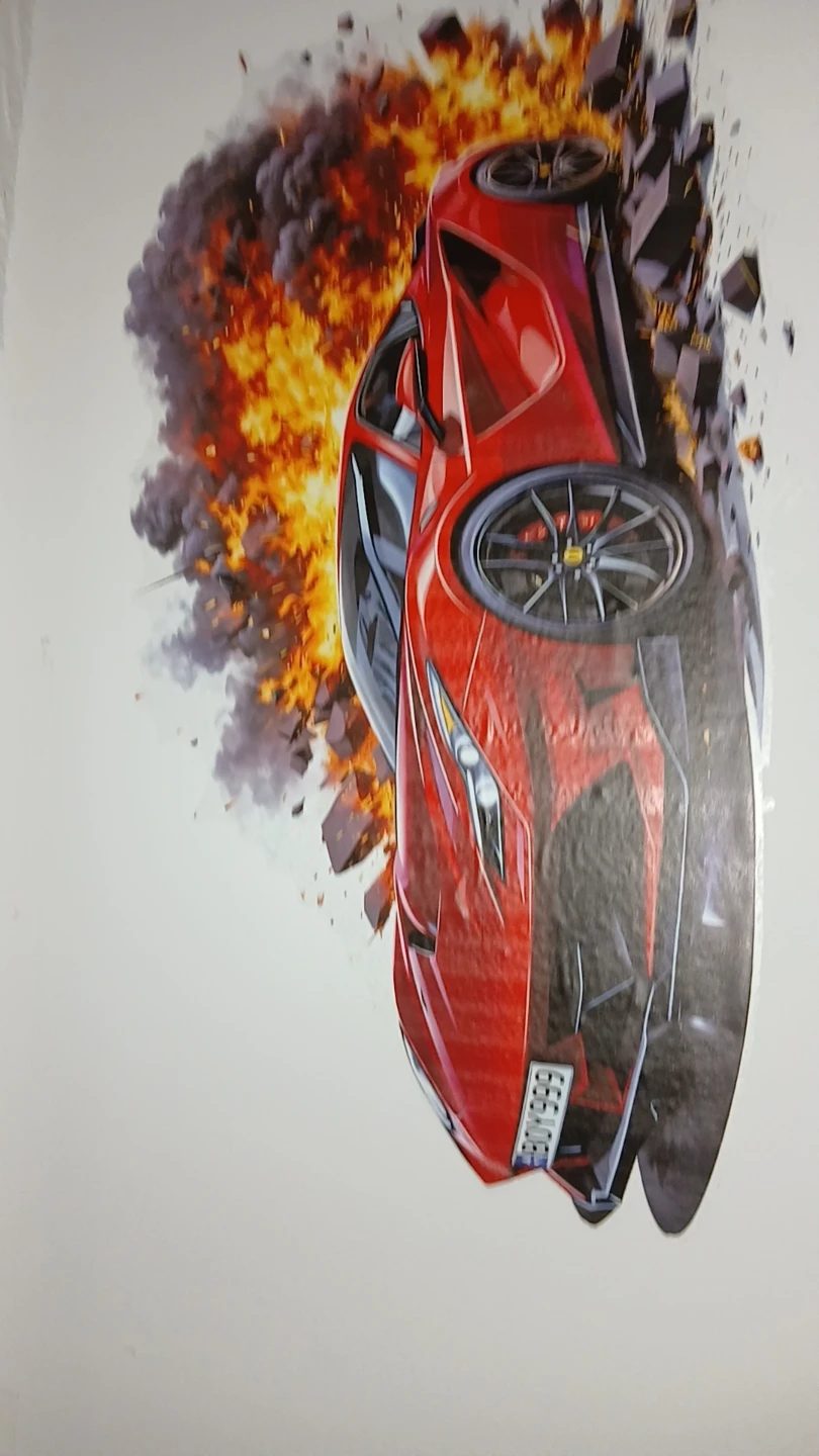 3D Sports Car Wall Sticker - photo 3