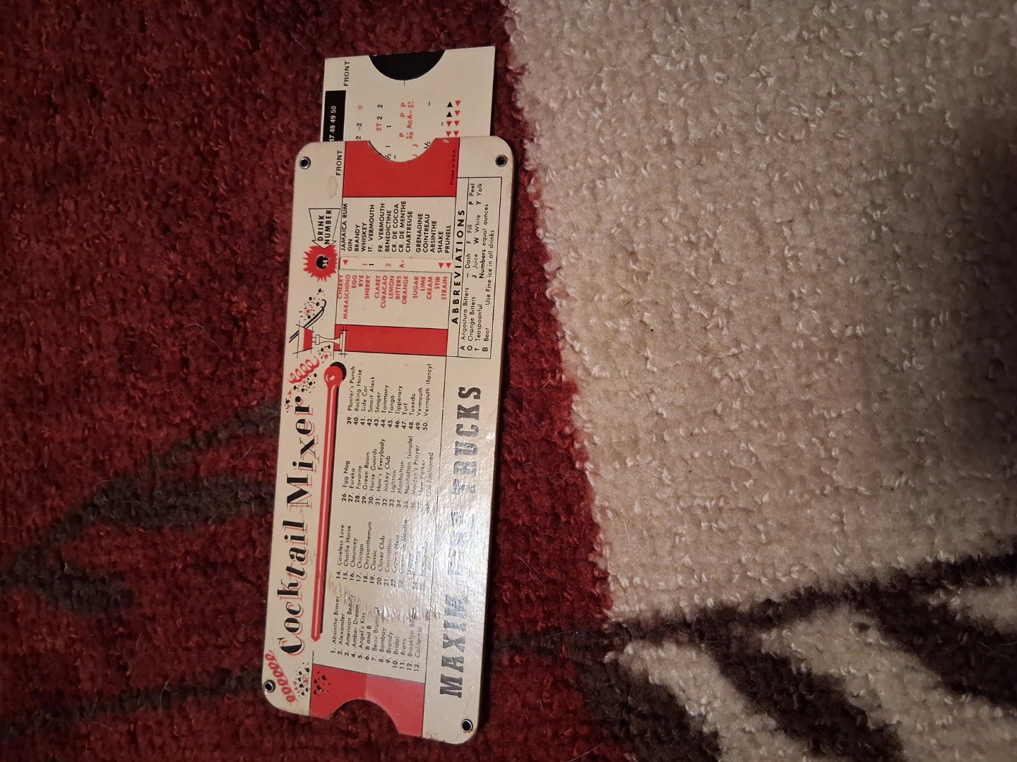 Vintage Maxim Fire Trucks Cocktail Mixer Slide Chart - photo 3