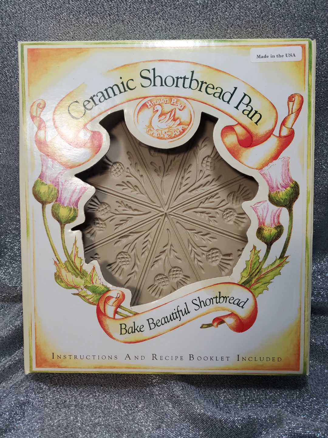 Brown Bag Cookie Art Ceramic Shortbread Pan