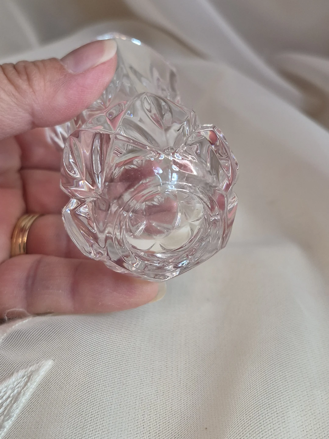 Beautiful Vintage Crystal 3 1/4" x 2" Little Posy Style... - photo 3