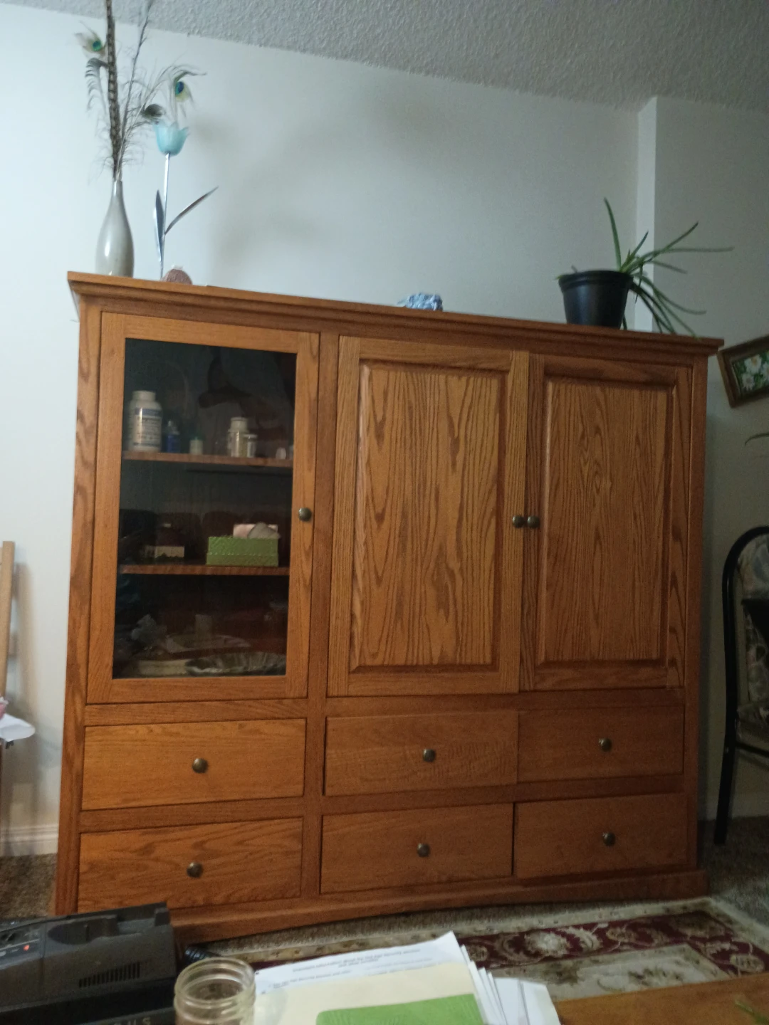 Large Oak Storage Cabinet