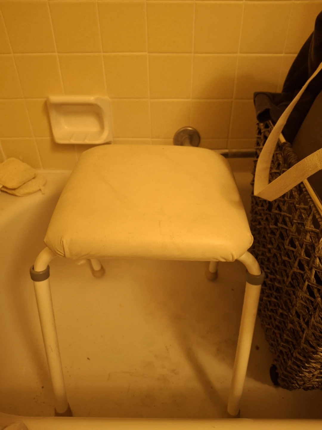 Padded sturdy stool adjustable legs