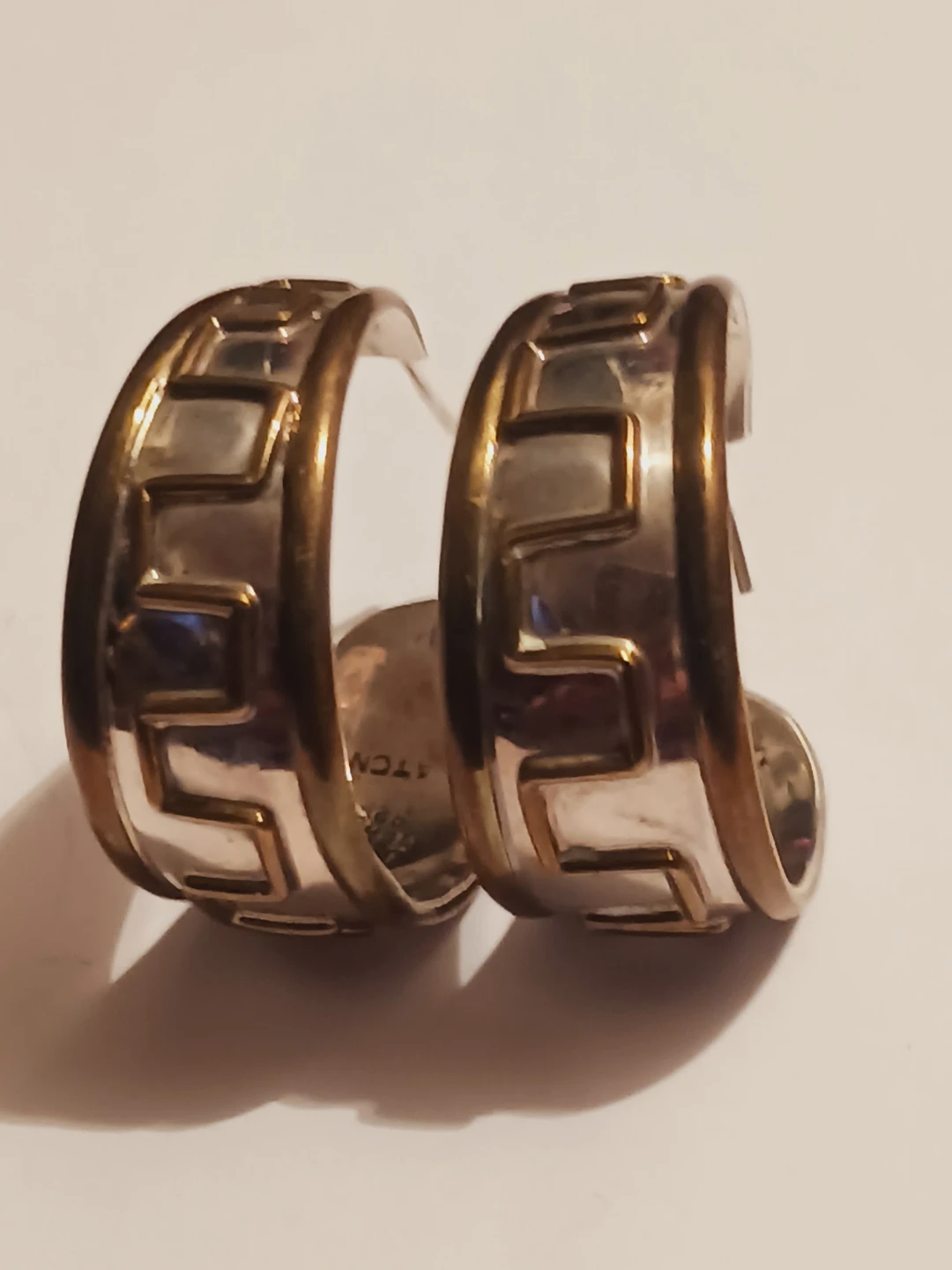 Taxco Mexico Laton Sterling Silver 925 Hoops Earrings - photo 3