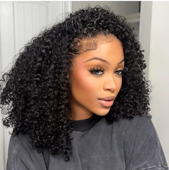 Curly Half Wig Human Hair Kinky - photo 3