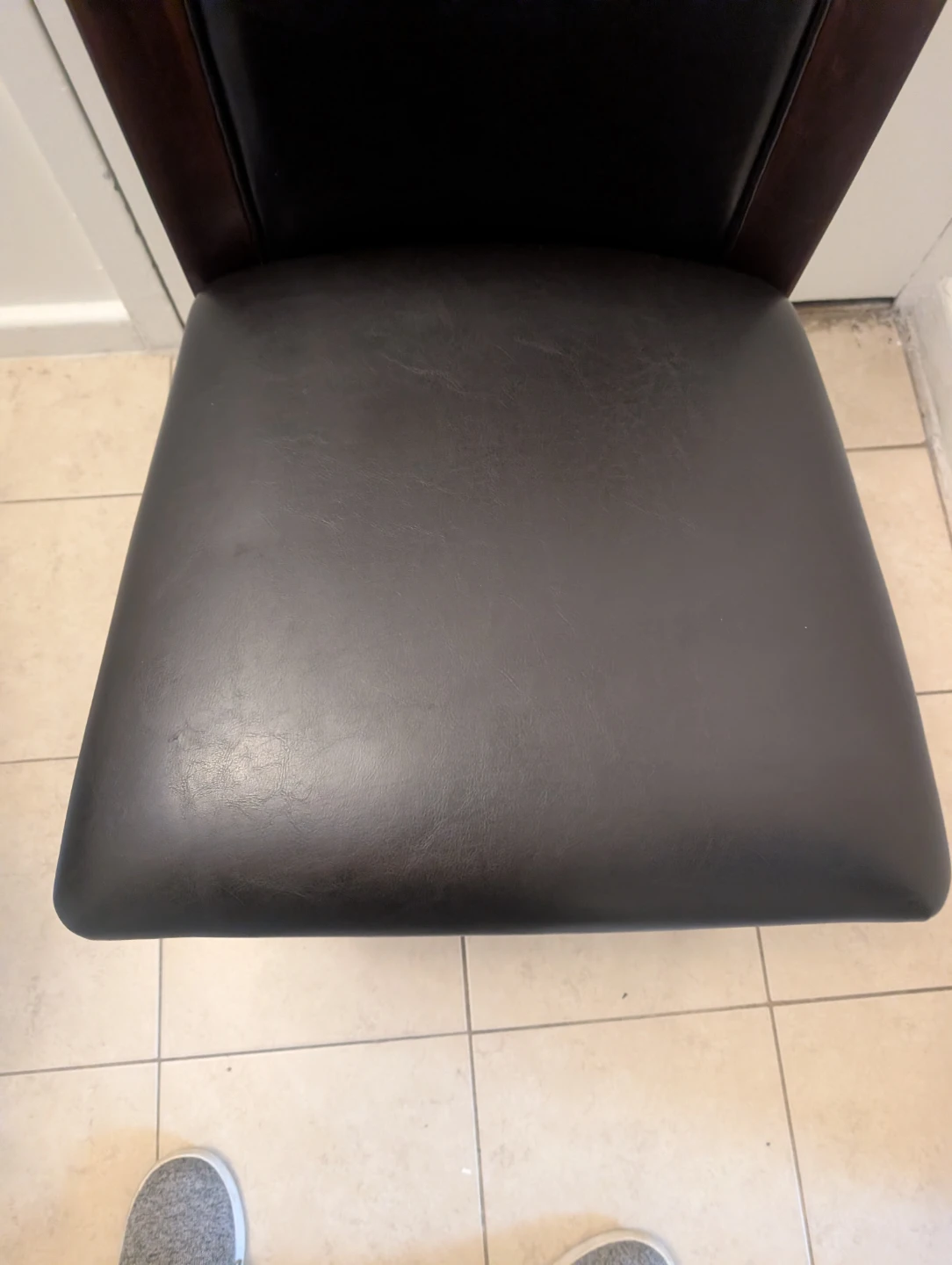 Dark Brown Faux Leather Dining Chair - photo 3