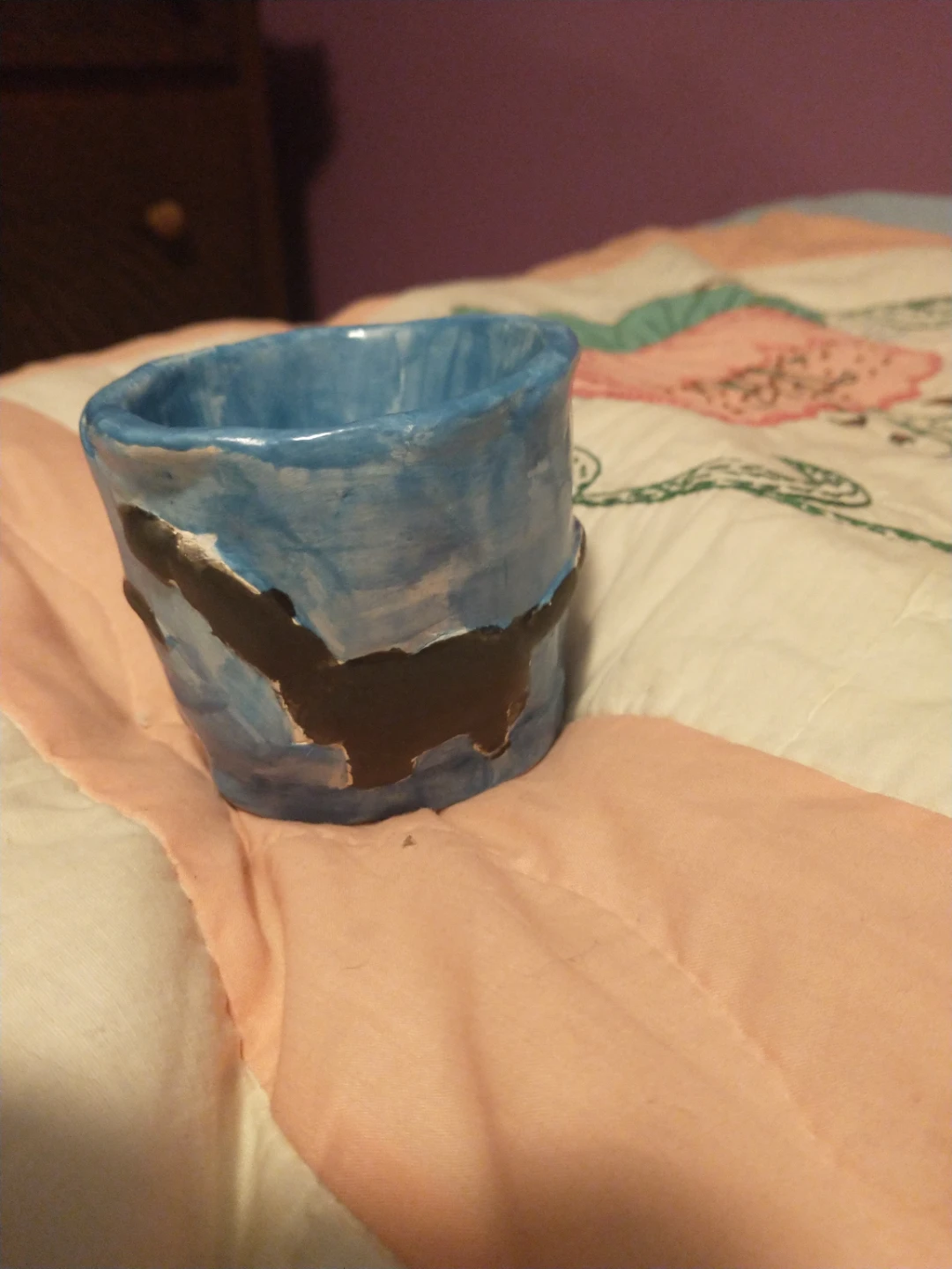 Handmade Blue Ceramic Cup - photo 2
