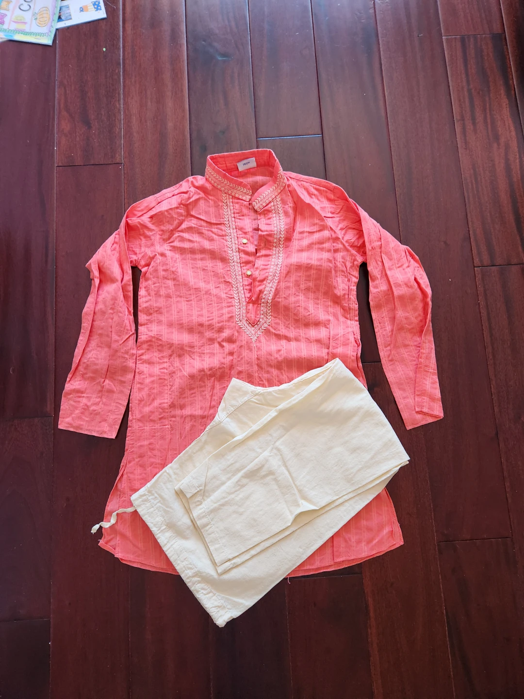 Kids traditional peach kurta set