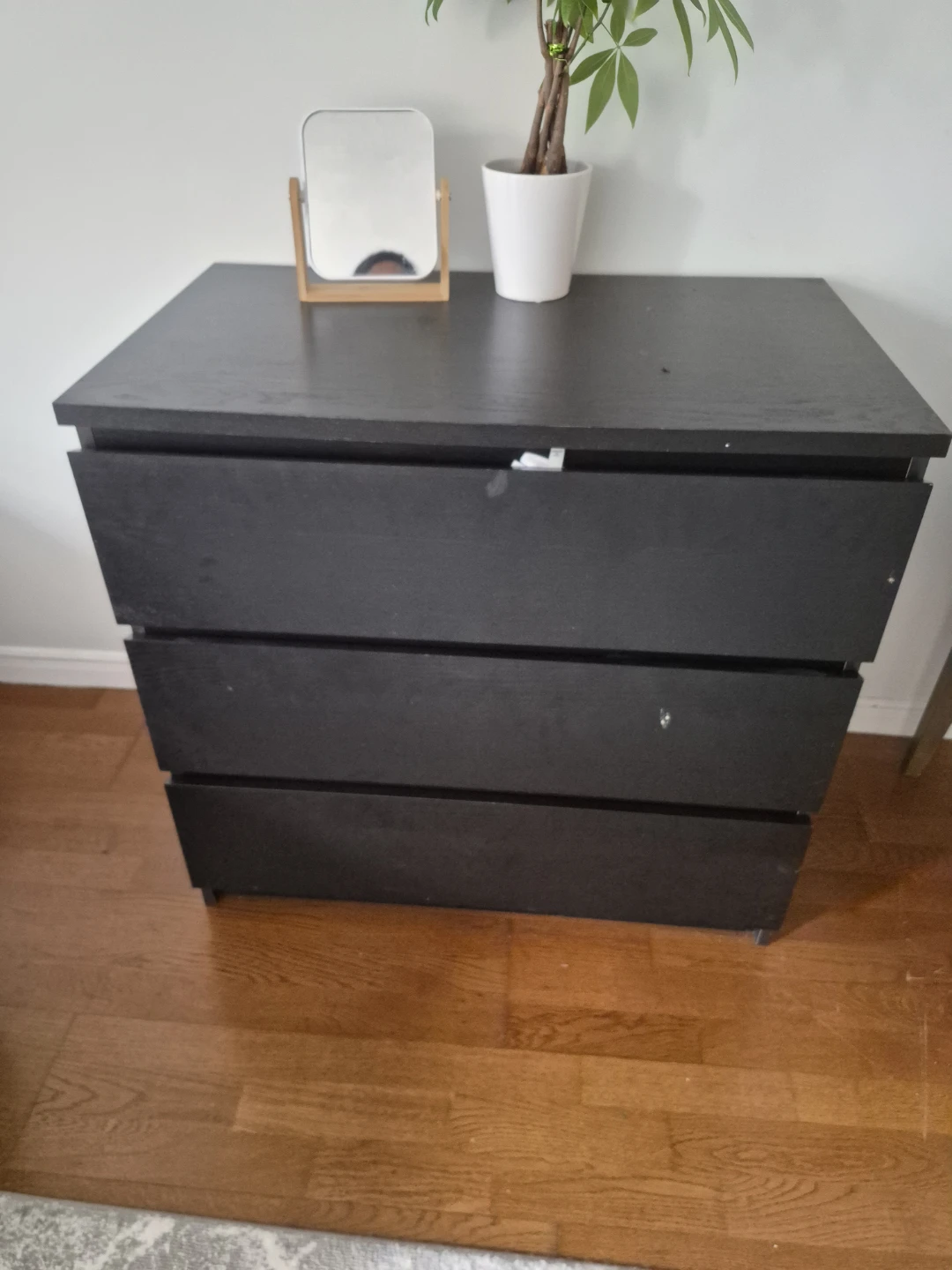 IKEA Malm 3-Drawer Chest - Black-Brown