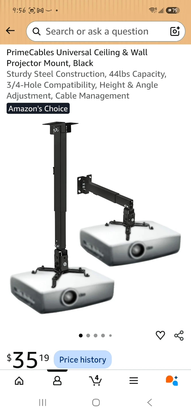 Universal Ceiling & Wall Projector Mount