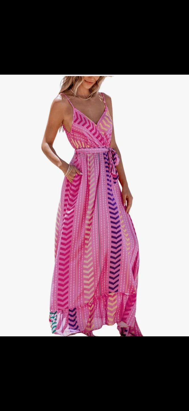 New Pink patterned maxi dress with tags
