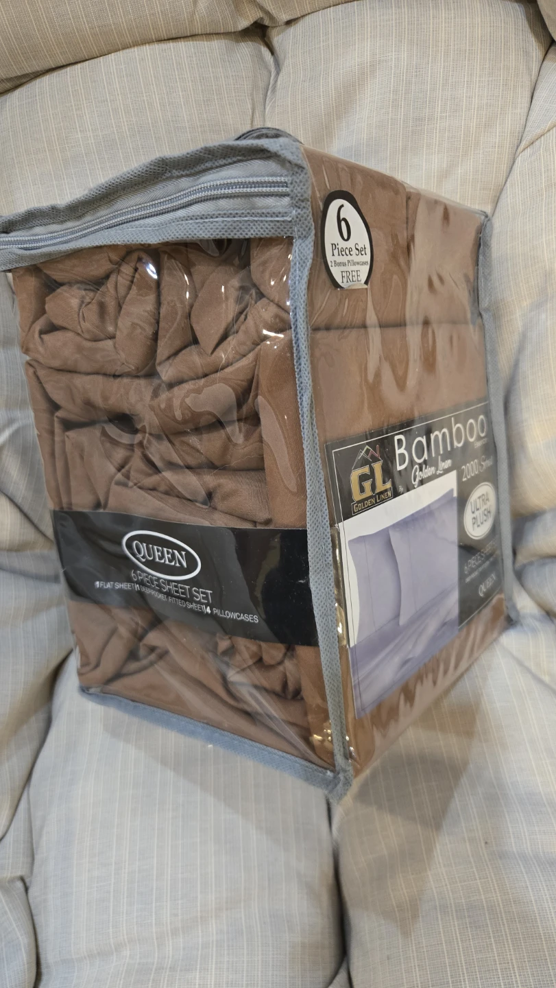 Golden Linen Queen 6-Piece Bamboo Sheet Set - photo 2