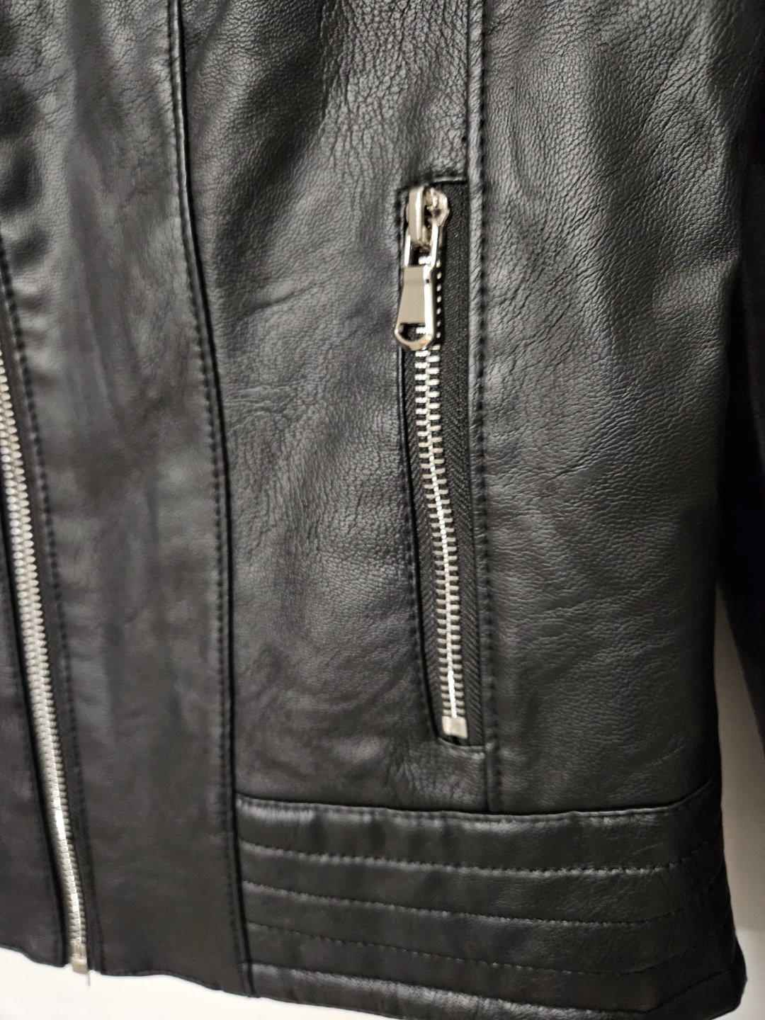 Black Faux Leather Moto Jacket - photo 2