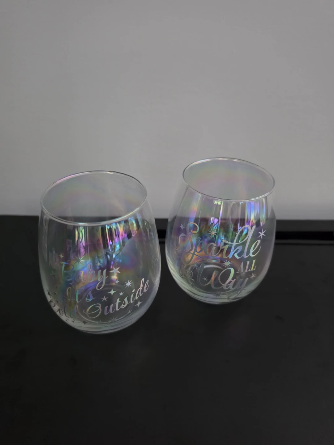 Set of 2 Iridescent Stemless Wine Glasses - photo 3