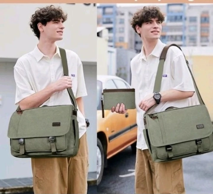 Nekten Padded Canvas 15 in Laptop Messenger Shoulder Bag - photo 2