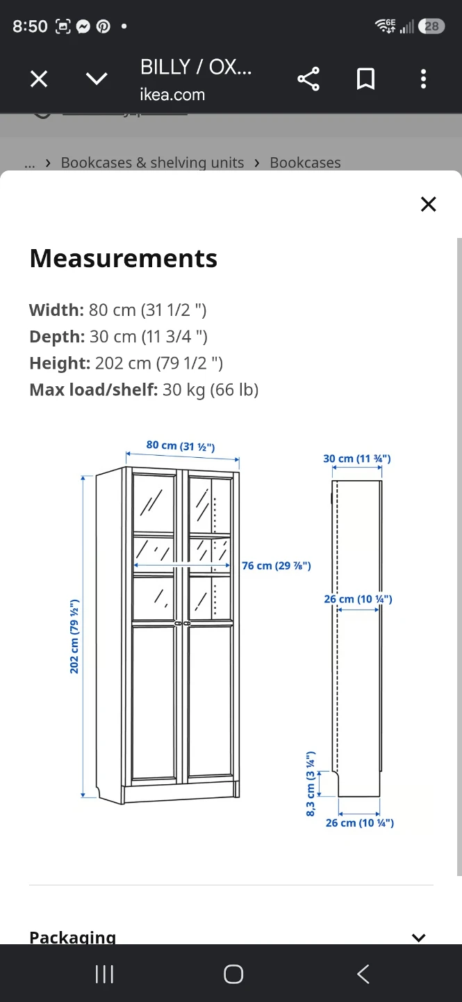 IKEA BILLY / OXBERG Bookcase Black - photo 2