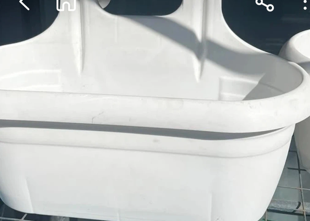 Two White Railing Planters×2 - photo 2