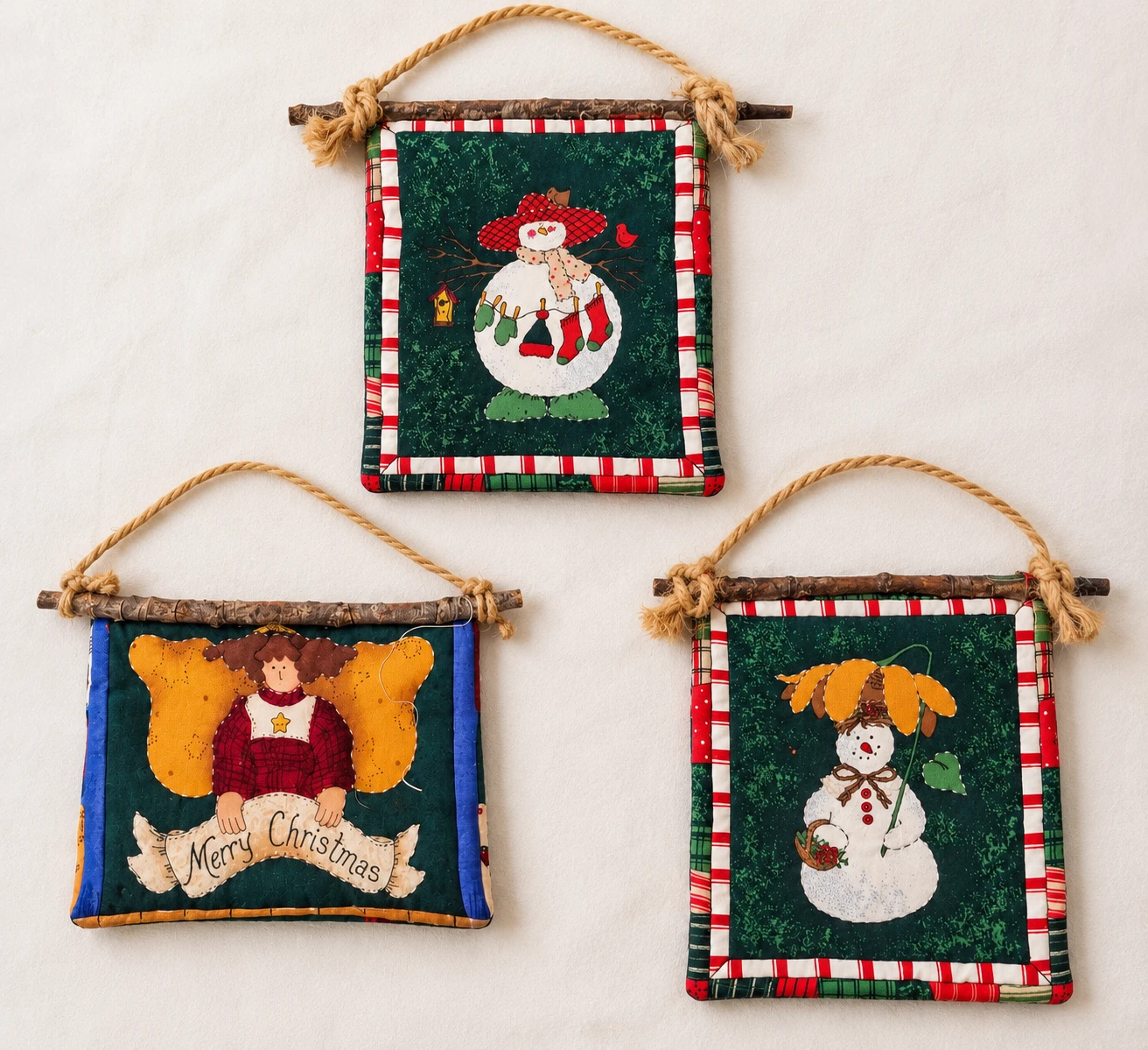 Set of 3 Christmas Textile Wall decorations - photo 2