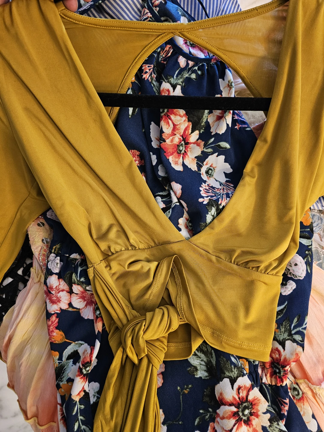 Urban Outfitters Mustard Long Sleeve Tie-Front Top - photo 4