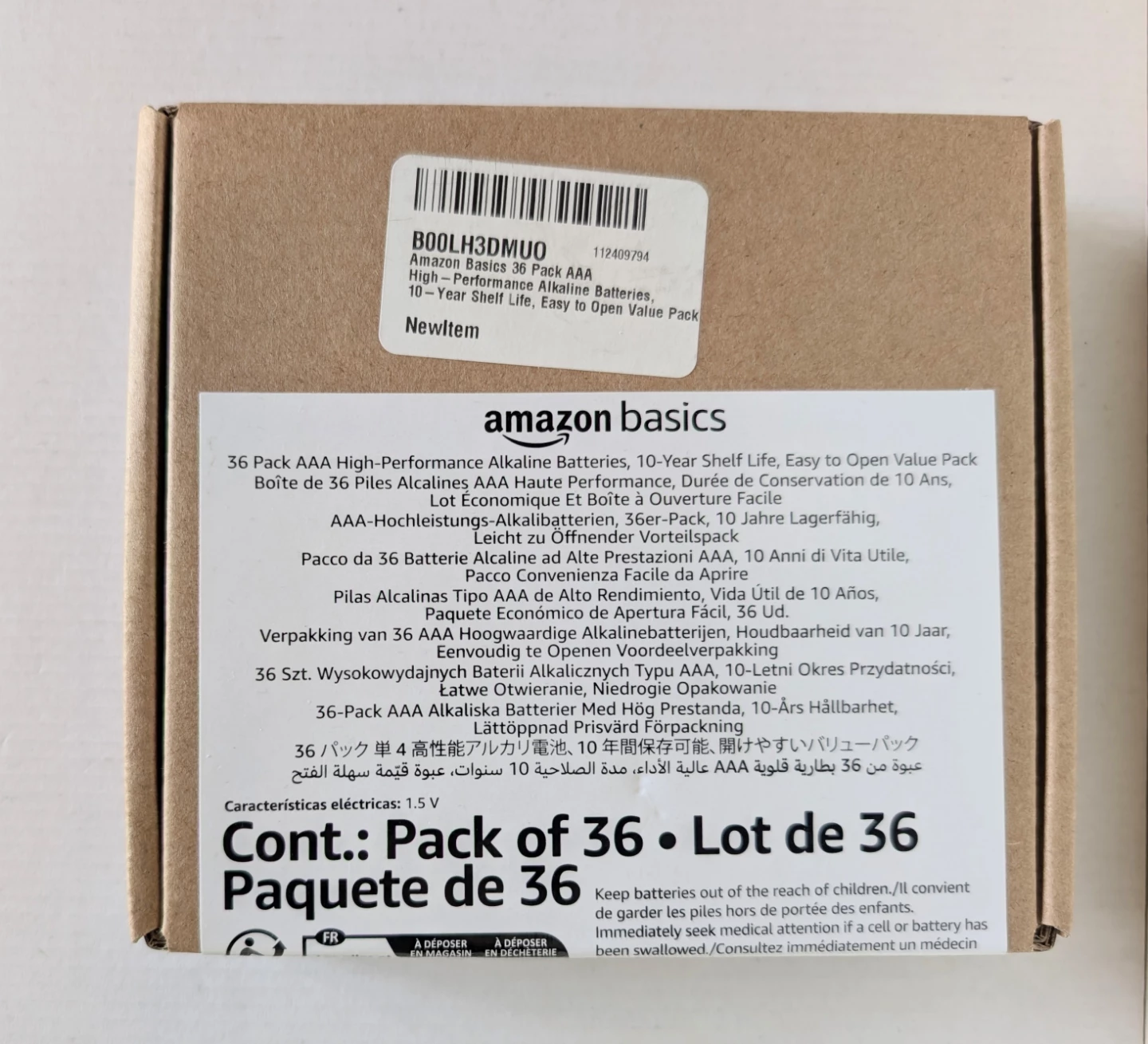Amazon Basics 36 Pack AAA Alkaline Batteries