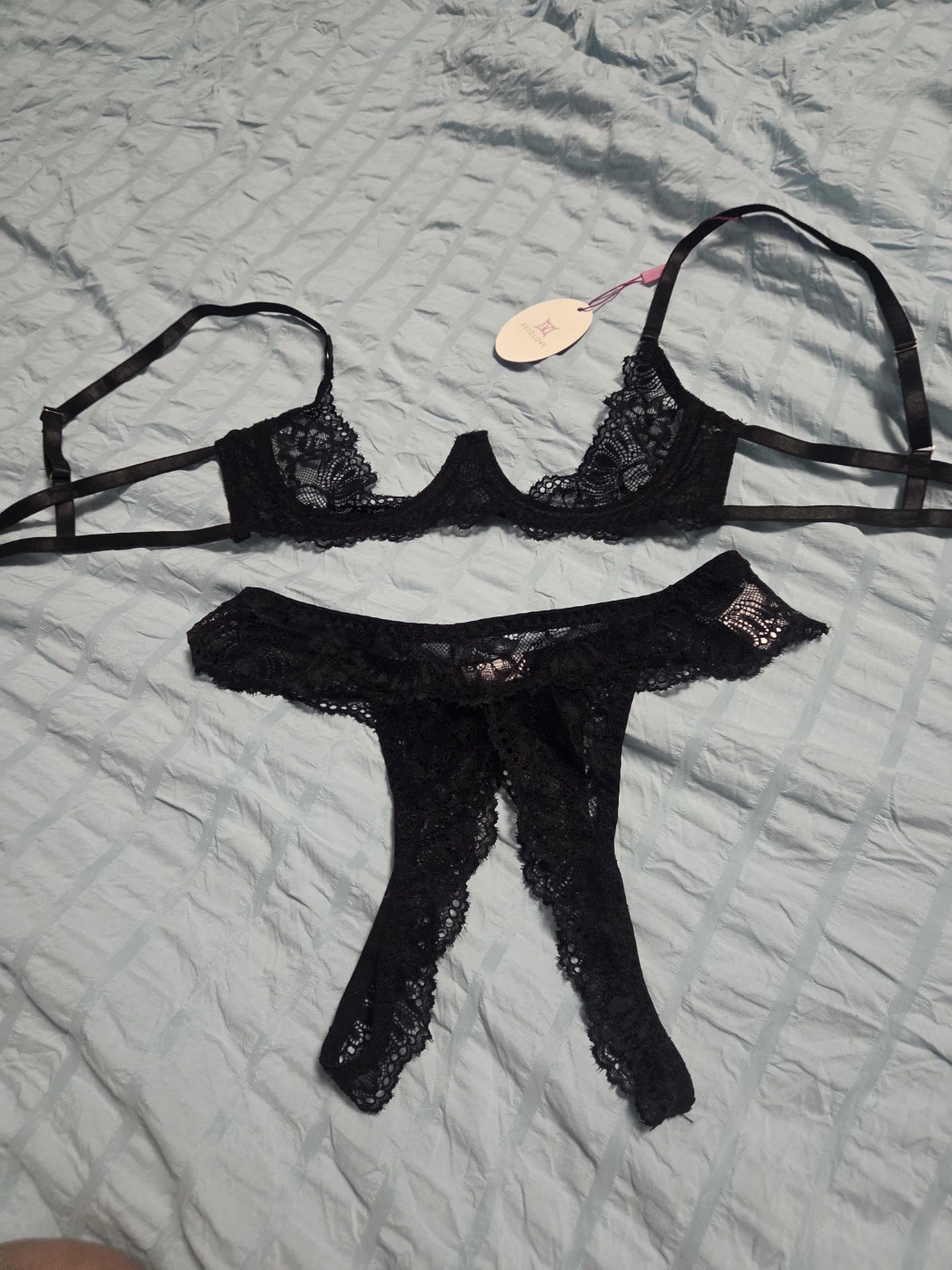 Crotchless Lace Lingerie Set — Size S/M - photo 3
