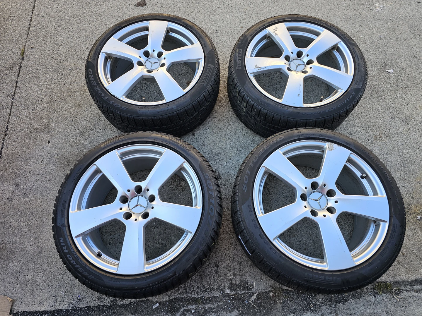 MERCEDES BENZ E-CLASS WINTER TIRES ON O.E.M RIMS 245/40 R18
