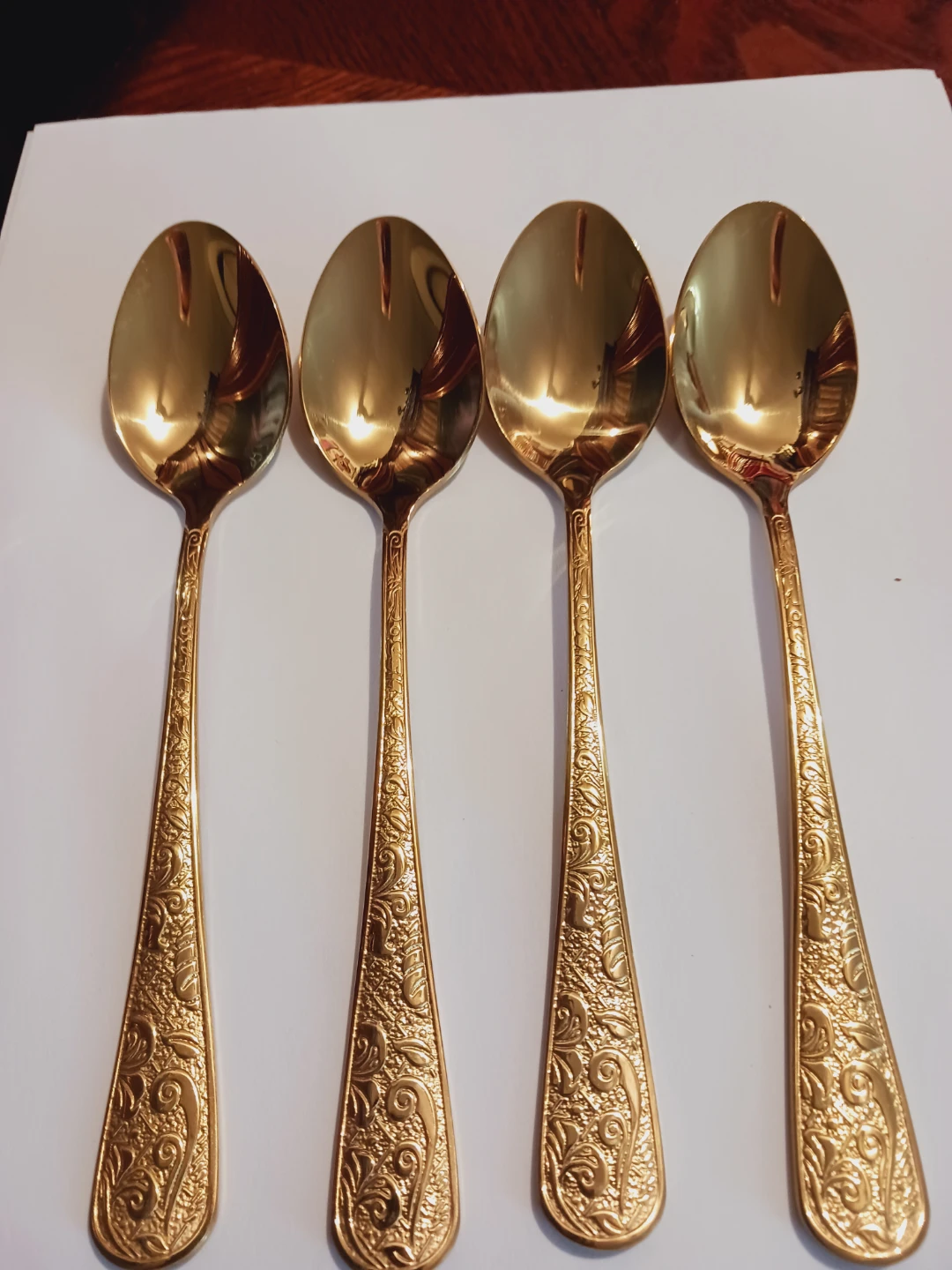 Set of 4 Gold Plated Decorative Spoons - photo 2