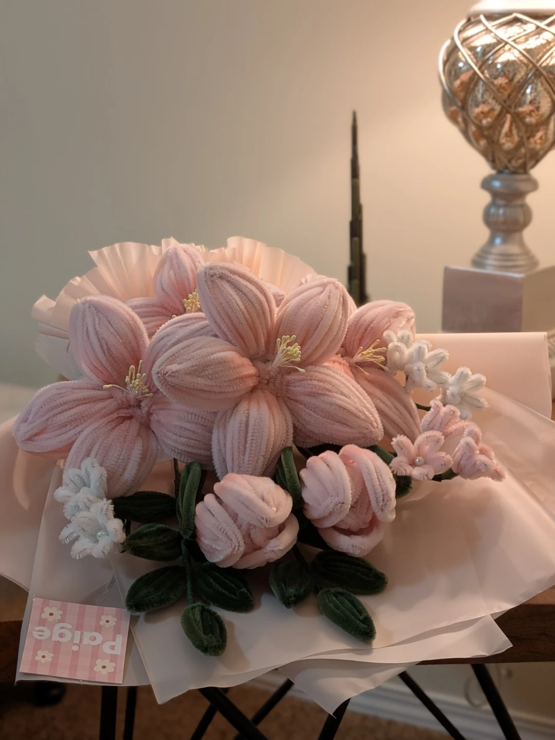 Nush Handmade Pink Pipe Cleaner Flower Bouquet - photo 5