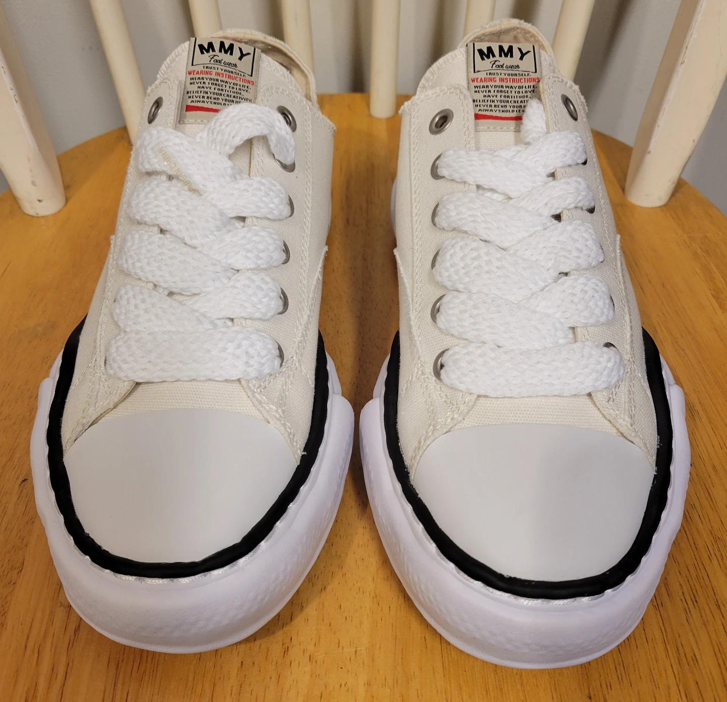 Maison MIHARA YASUHIRO PETERSON Canvas WHITE Men's Sz  43 / 10 - photo 3