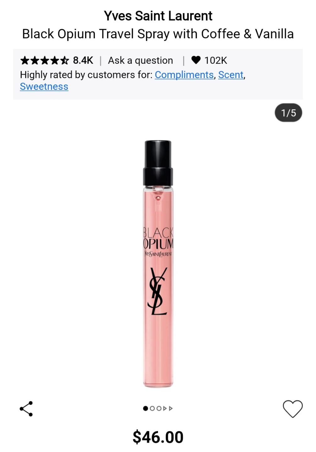 Yves Saint Laurent Black Opium Travel Spray - photo 2