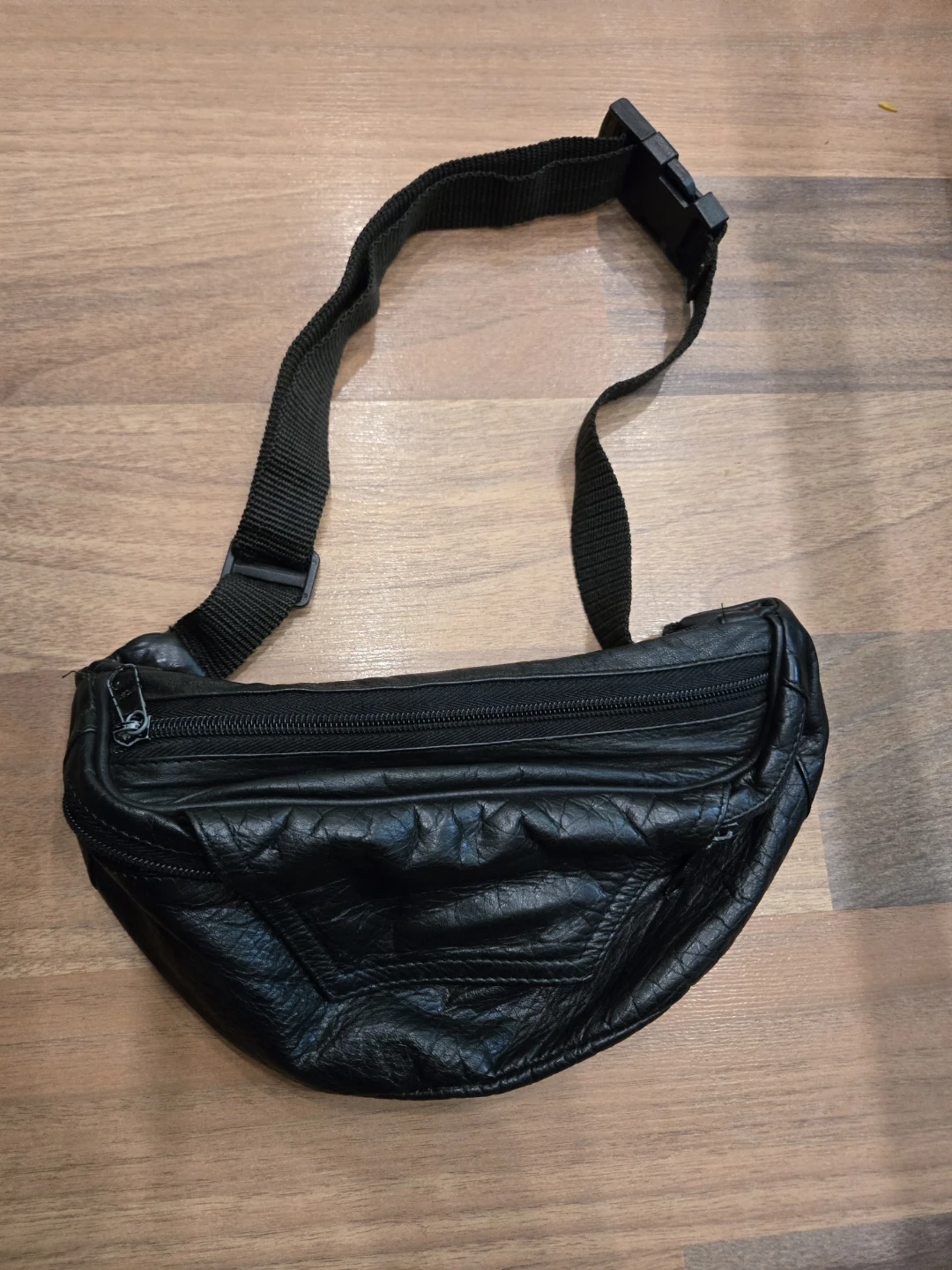 Black Leather Belt Bag