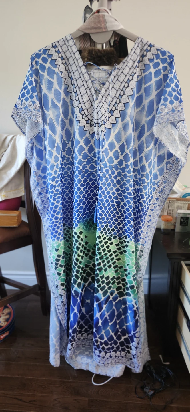 Blue and Green Caftan Dress - photo 2