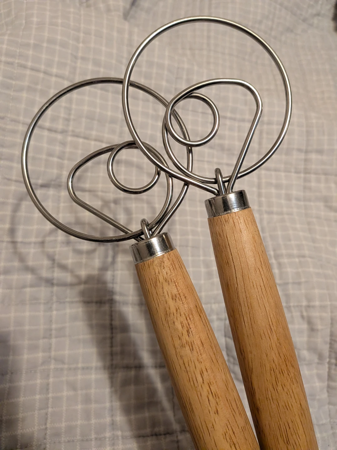 Set of two Danish dough whisks