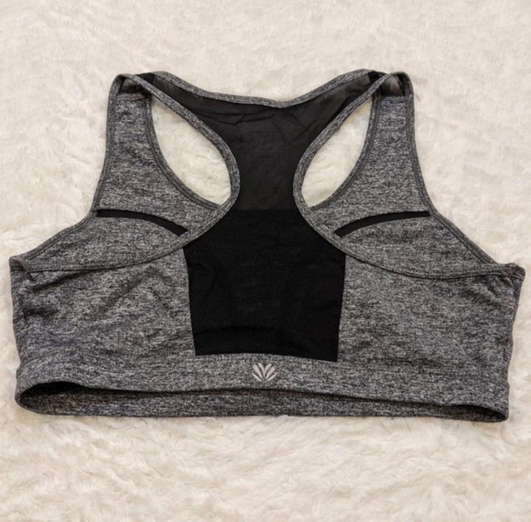 Forever 21 Sports Bra Gray & Black Mesh Size Medium - photo 2