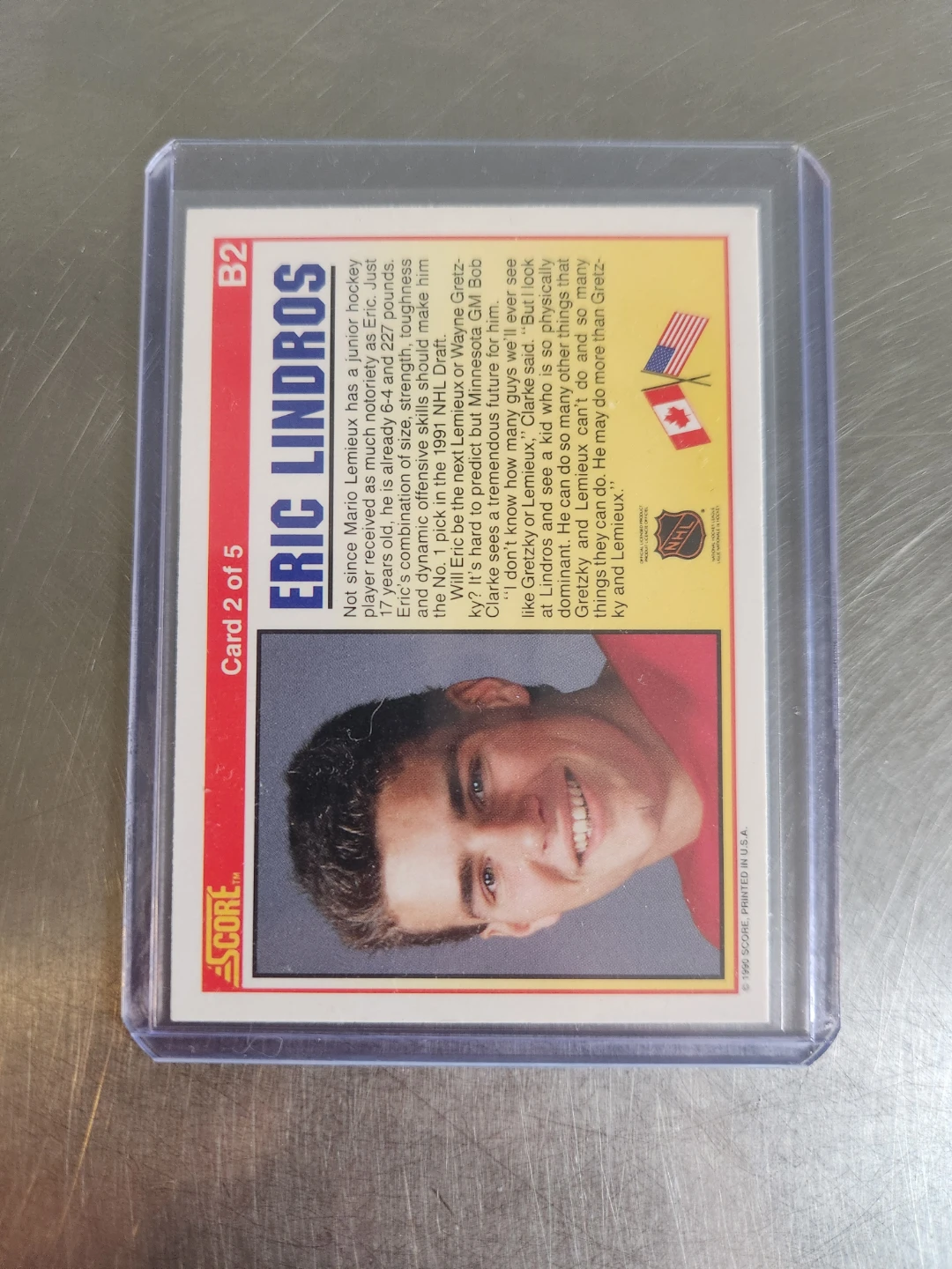 1990 Score Eric Lindros Oshawa Generals Hockey Card - photo 3