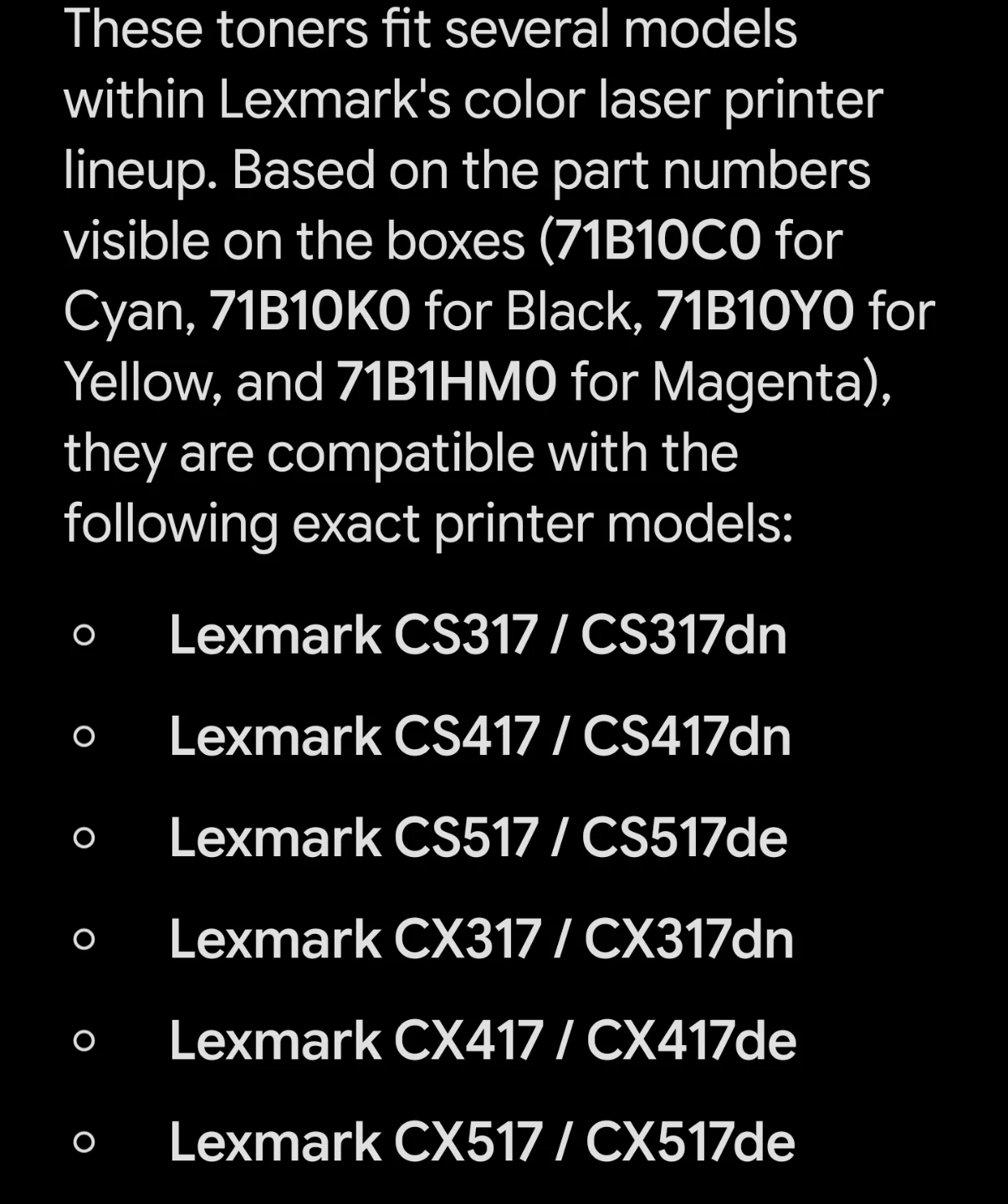 Lexmark Unison Toner Cartridges for CS and CX Series - photo 2