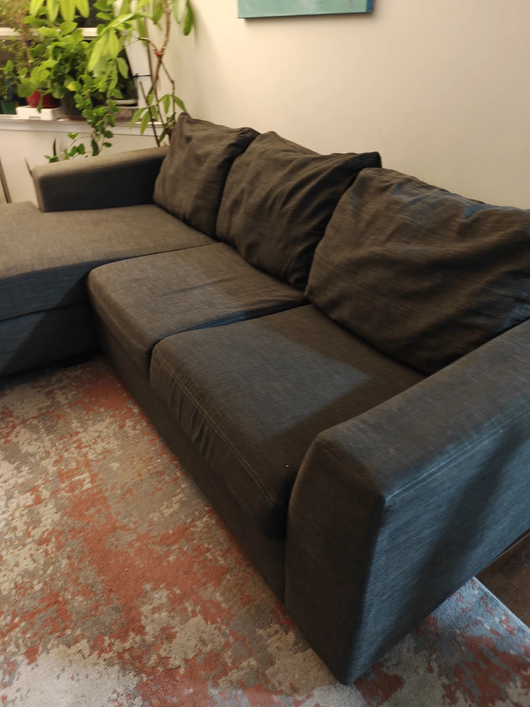 Dark grey sectional sofa with chaise - photo 4