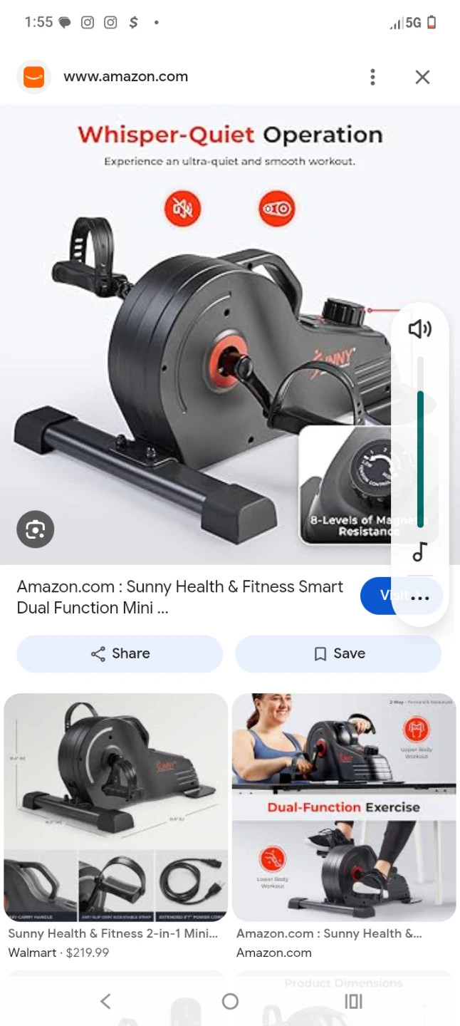 Sunny Health & Fitness Under Desk Smart Mini Exercise Bike - photo 2
