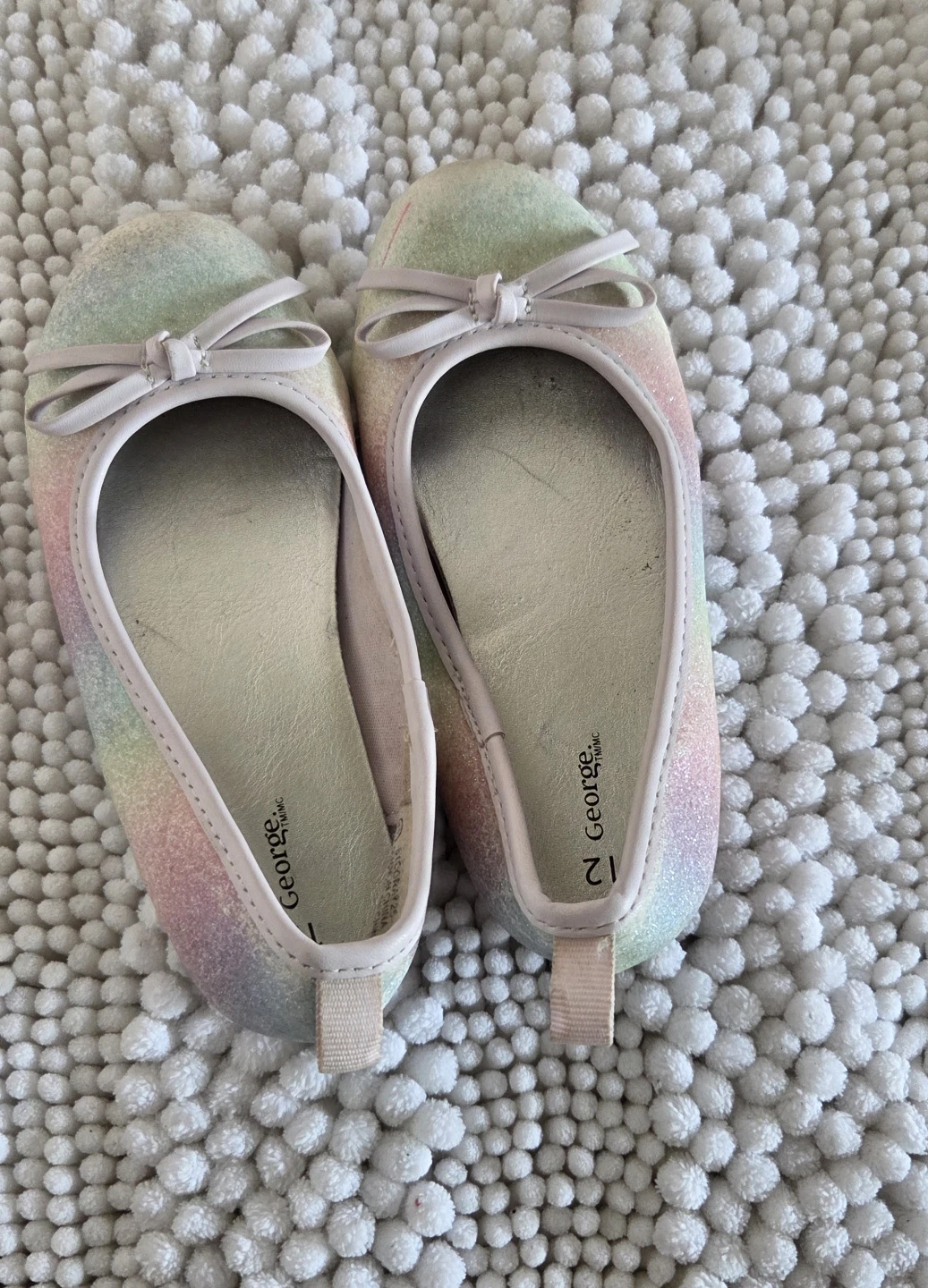 George Kids Rainbow Glitter Ballet Flats