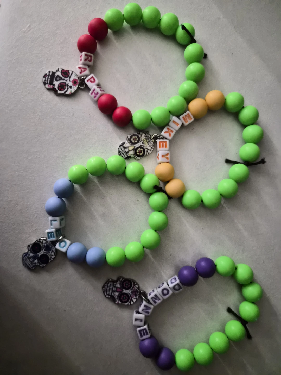 Set of 4 Teenage Mutant Ninja Turtles Skull Bracelets - photo 2