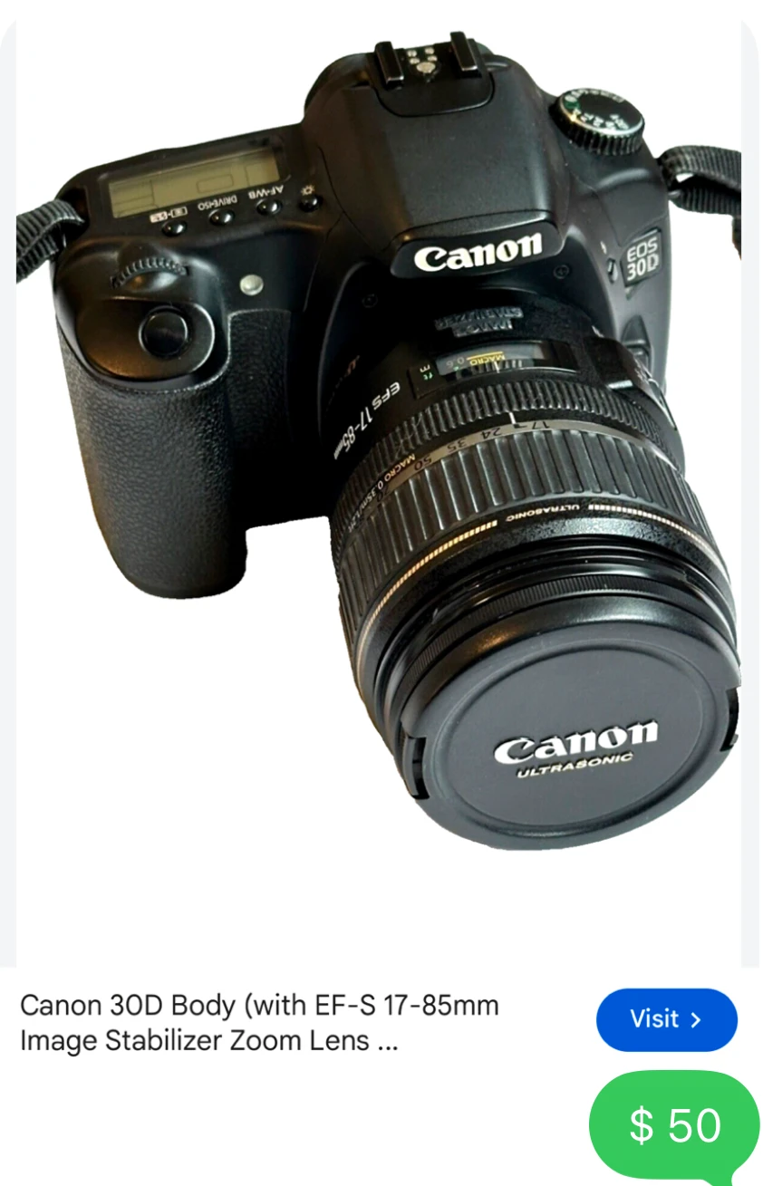 Canon EOS 30D with 17-85mm Lens