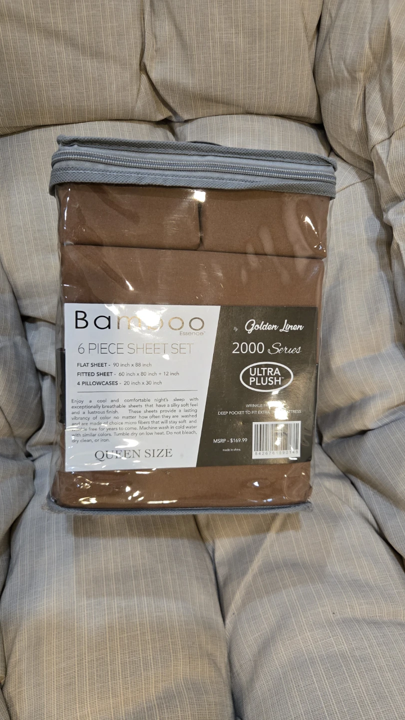 Golden Linen Queen 6-Piece Bamboo Sheet Set - photo 5