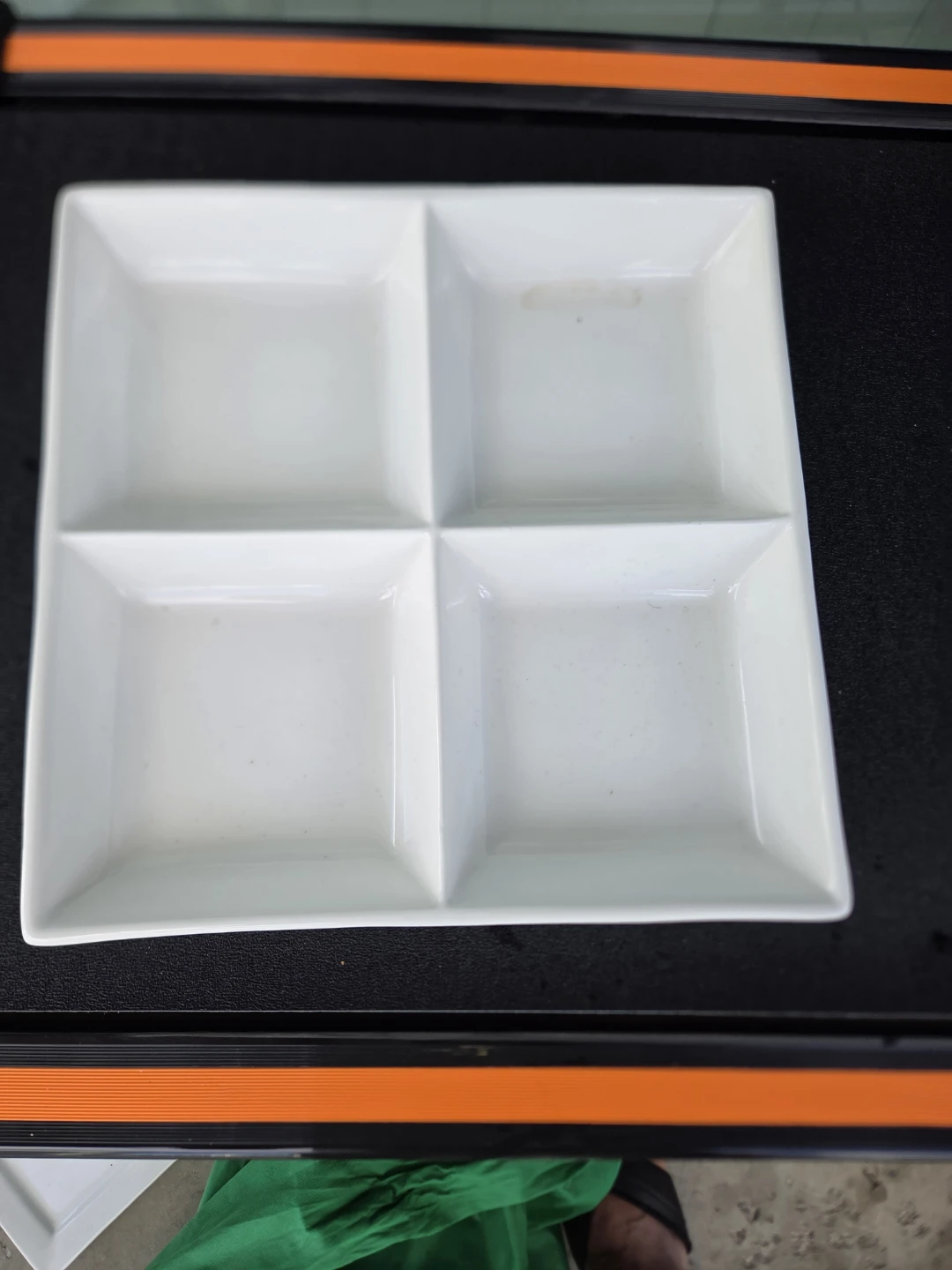 White Square Divided Appetizer Plate