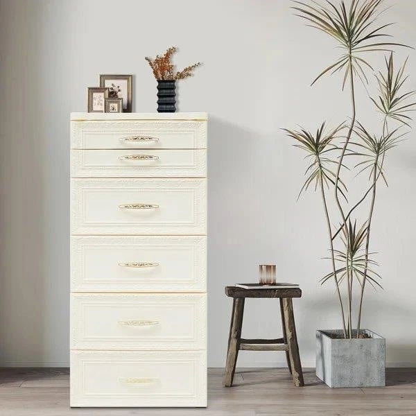 White 6-Drawer Plastic Storage Tower