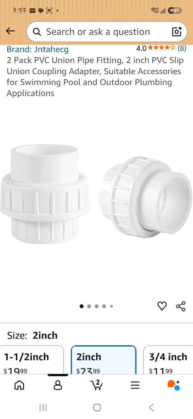 2-inch PVC Union Pipe Fittings